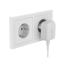 CARICABATTERIE DA PARETE CON PPS PORTA USB-C PD 20W 1M PVC C-LTG- BIANCO