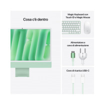 iMac verde - Vetro con nanotexture - RAM 16GB di memoria unificata - HD SSD 256GB - Magic Mouse - Magic Keyboard con Touch ID e 