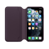 iPhone 11 Pro Max Leather Folio - Aubergine