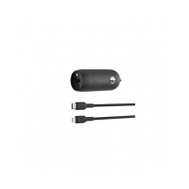 CARICABATTERIE DA AUTO 30W CON PORTA USB PPS CON CAVO DA USB-C ALIGHTNING - NERO
