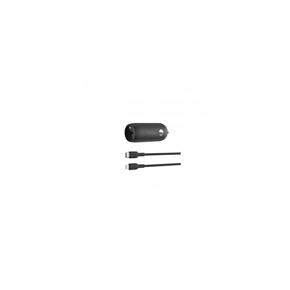 CARICABATTERIE DA AUTO 30W CON PORTA USB PPS CON CAVO DA USB-C ALIGHTNING - NERO