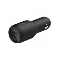 CARICABATTERIE DA AUTO CON DOPPIA PORTA USB-C 18W - NERO