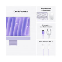 iMac viola - RAM 16GB di memoria unificata - HD SSD 256GB - Gigabit Ethernet - Magic Trackpad - Magic Keyboard con Touch ID e ta