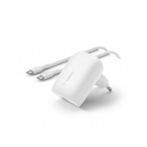 CARICABATTERIE DA PARETE CON PPS PORTA USB-C PD 30W 1M PVC C-C - BIANCO