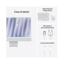 iMac argento - RAM 16GB di memoria unificata - HD SSD 256GB - Gigabit Ethernet - Magic Trackpad - Magic Keyboard con Touch ID e 