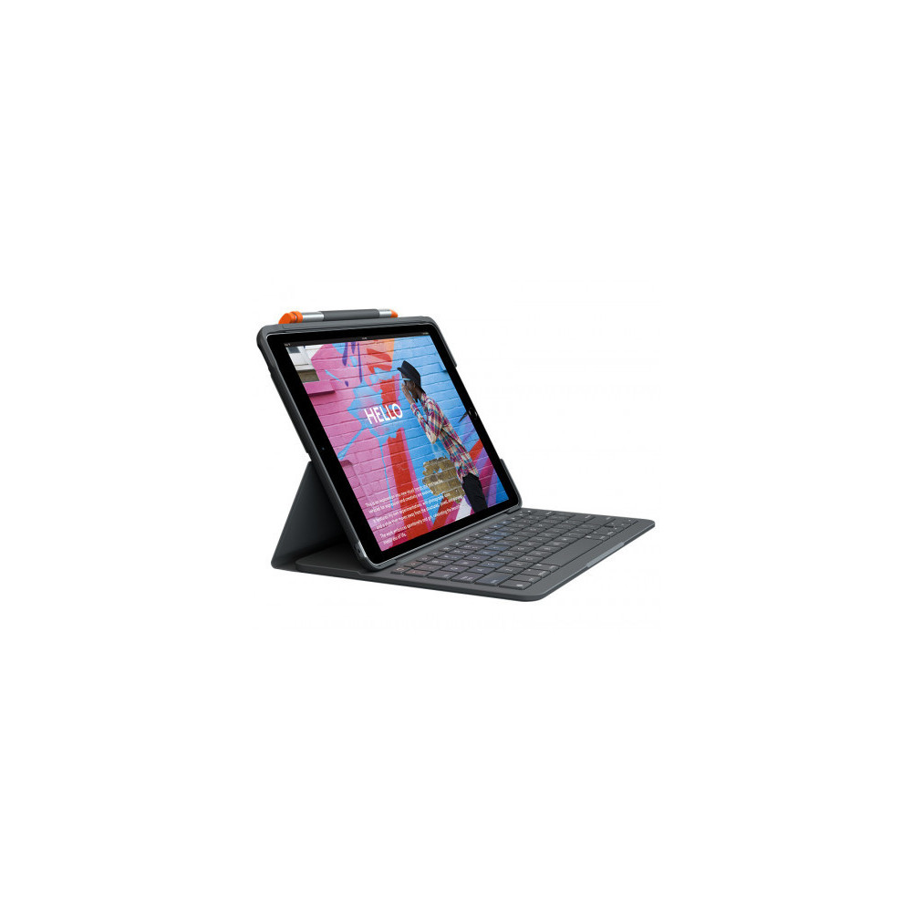 Logitech SLIM FOLIO Custodia con Tastiera Protettiva per iPad 7a e 8a generazione con Smart Connector Graphite