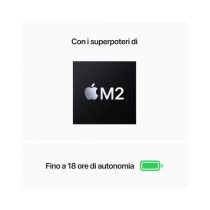 MacBook Air 13" Apple M2 chip con 8-core CPU e 8-core GPU, 16GB, 256GB - Mezzanotte