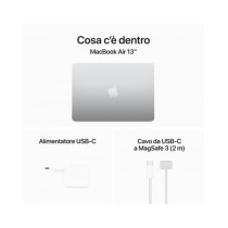 MacBook Air 13" Apple M3 chip con 8-core CPU e 10-core GPU, 24GB, 512GB SSD - Argento
