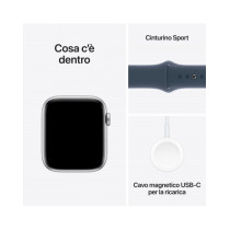 2023 - Apple Watch SE GPS 44mm Cassa in alluminio argento - Cinturino sport  blu tempesta - M/L