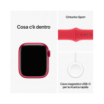 Apple Watch Series 9 GPS + Cellular 41mm Cassa in alluminio rosso - Cinturino sport rosso - M/L