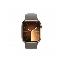 Apple Watch Series 9 GPS + Cellular 41mm Cassa in acciaio inossidabile gold - Cinturino sport grigio creta - M/L