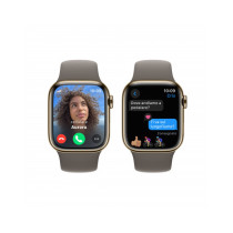 Apple Watch Series 9 GPS + Cellular 41mm Cassa in acciaio inossidabile gold - Cinturino sport grigio creta - M/L