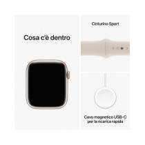 Apple Watch Series 9 GPS + Cellular 45mm Cassa in alluminio galassia - Cinturino sport galassia - S/M