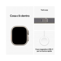2023 - Apple Watch Ultra 2 GPS + Cellular, 49mm Cassa in titanio con verde/grigio trail loop - M/L