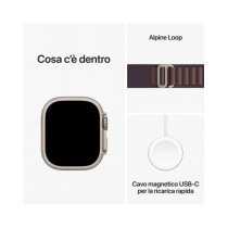 2023 - Apple Watch Ultra 2 GPS + Cellular, 49mm Cassa in titanio con indaco alpine loop - small