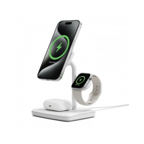 Cygnett ChargeBase Base di ricarica 3 in 1 Qi2 per iPhone - Apple Watch - Airpods Bianco