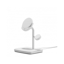 Cygnett ChargeBase Base di ricarica 3 in 1 Qi2 per iPhone - Apple Watch - Airpods Bianco