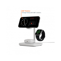 Cygnett ChargeBase Base di ricarica 3 in 1 Qi2 per iPhone - Apple Watch - Airpods Bianco