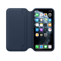 iPhone 11 Pro Leather Folio - Deep Sea Blue