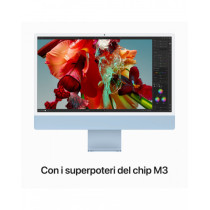 iMac 24" 4.5K Blu - CPU M3 (Chip 8-core CPU e 10-core GPU) - RAM 16GB - HD SSD 512GB - Magic Mouse - Magic Keyboard con Touch ID