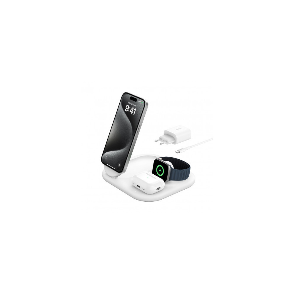BOOSTCHARGE™ Qi2 15w Magnetic 3in1 Stand, White