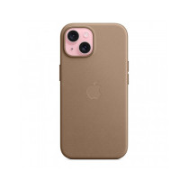 Custodia con Magsafe in Tessuto Fine Woven per iPhone 15 - Grigio Talpa