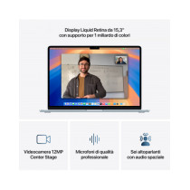 MacBook Air 15" - Celeste - Apple M4 CPU 10core, GPU 10core -  RAM 32GB - HD SSD 2TB - Alimentatore USB-C 70W - Magic Keyboard T