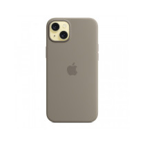 Custodia con Magsafe in Silicone per iPhone 15 Plus - Grigio creta