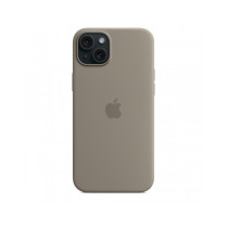 Custodia con Magsafe in Silicone per iPhone 15 Plus - Grigio creta
