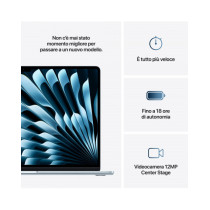 MacBook Air 15" Apple M4 10-core CPU e 10-core GPU, RAM 16GB, SSD 256GB - Azzuro Cielo