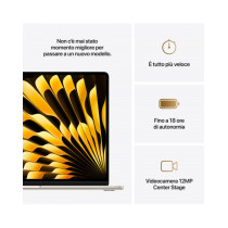 MacBook Air 15" Apple M4 10-core CPU e 10-core GPU, RAM 24GB, SSD 512GB - Galassia
