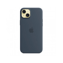 Custodia con Magsafe in Silicone per iPhone 15 Plus - Blu tempesta