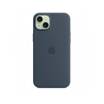 Custodia con Magsafe in Silicone per iPhone 15 Plus - Blu tempesta