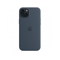 Custodia con Magsafe in Silicone per iPhone 15 Plus - Blu tempesta