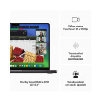 MacBook Pro 14" - Apple M3 Max chip con 14-core CPU e 30-core GPU, 1TB SSD - Nero Siderale