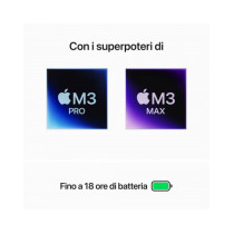MacBook Pro 14" - Apple M3 Pro chip con 11-core CPU e 14-core GPU, 512GB SSD - Argento