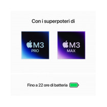 MacBook Pro 16" - Apple M3 Pro chip con 12-core CPU e 18-core GPU, 18GB, 512GB SSD - Argento
