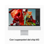 2023 - iMac 24" con Retina 4.5K display: Apple M3 chip con 8-core CPU e 10-core GPU, RAM 8GB, 512GB SSD - Argento