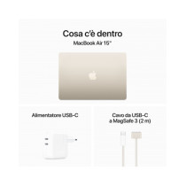 MacBook Air 15" Apple M3 8-core CPU e 10-core GPU, RAM 8GB, SSD 512GB - Galassia