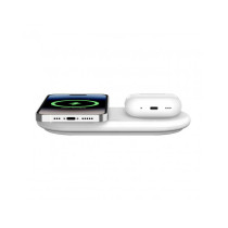 TAPPETINO DI RICARICA WIRLESS MAGNETICO 2IN1 15W QI2 - BIANCO