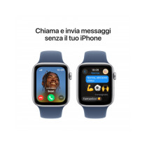 Apple Watch SE GPS + Cellular 44mm Argento Cassa Alluminio con Denim Sport Band - M/L