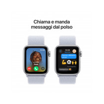Apple Watch SE GPS 40mm Argento Cassa Alluminio con Cinturino Sport Loop Nuvola Blu