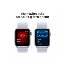 Apple Watch SE GPS 40mm Argento Cassa Alluminio con Cinturino Sport Loop Nuvola Blu