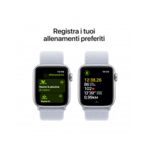Apple Watch SE GPS 40mm Argento Cassa Alluminio con Cinturino Sport Loop Nuvola Blu