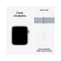 Apple Watch SE GPS 40mm Argento Cassa Alluminio con Cinturino Sport Loop Nuvola Blu