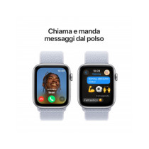 Apple Watch SE GPS 44mm Argento Cassa Alluminio con Cinturino Sport Loop Nuvola Blu