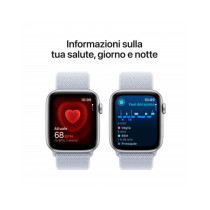 Apple Watch SE GPS 44mm Argento Cassa Alluminio con Cinturino Sport Loop Nuvola Blu