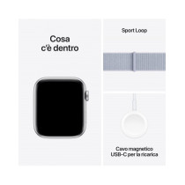 Apple Watch SE GPS 44mm Argento Cassa Alluminio con Cinturino Sport Loop Nuvola Blu