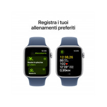 Apple Watch SE GPS 44mm Argento Cassa Alluminio con Denim Sport Band - M/L