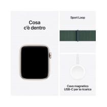 Apple Watch SE GPS 44mm Galassia Cassa Alluminio con Cinturino Sport Loop Lago Verde